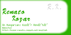 renato kozar business card